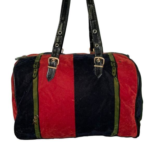 Vintage Roberta di Camerino Velour Trompe L'oeil Duffle Boston Bag - Picture 16 of 16